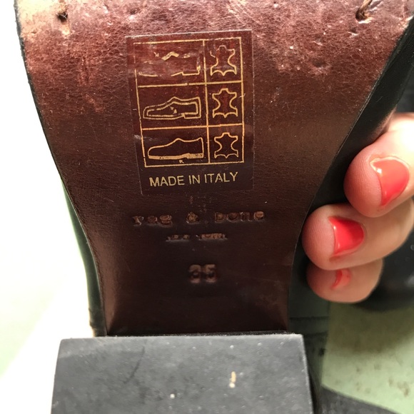 ❄️ RAG & BONE Kenny Leather Booties Mules, Italy - Picture 5 of 5